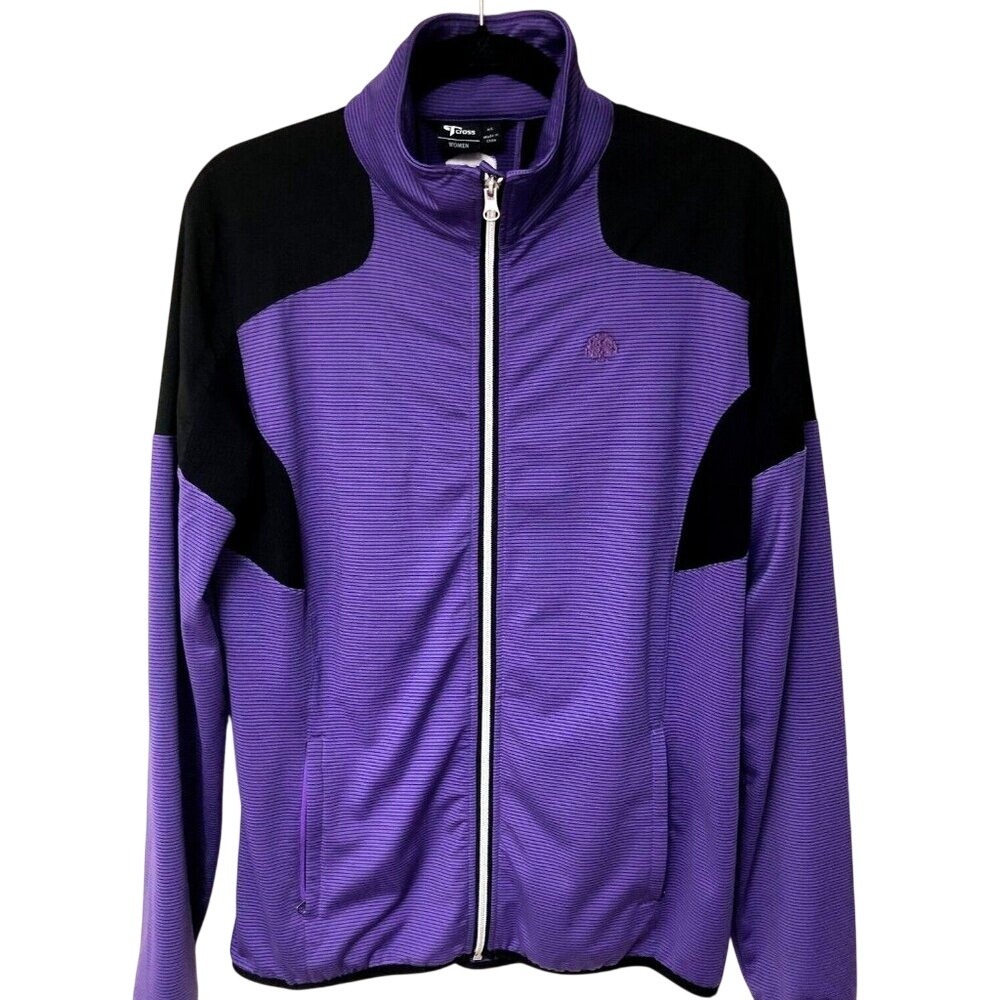 CROSS‎ Womens Golf Jacket XL Lined Zip Sweden Purple Tennis Sporty John's Island